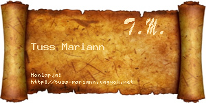 Tuss Mariann névjegykártya