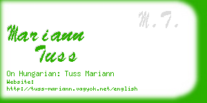 mariann tuss business card